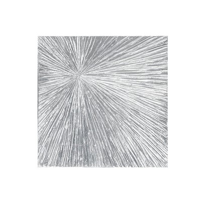 Olliix Sunburst Silver Hand Painted Dimensional Resin Wall Art Silver