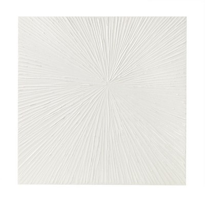 Olliix Sunburst White Hand Painted Dimensional Resin Wall Art White