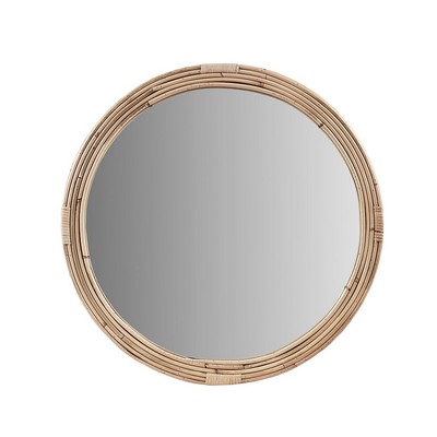 Olliix Luna Natural Rattan Round Wall Mirror Natural