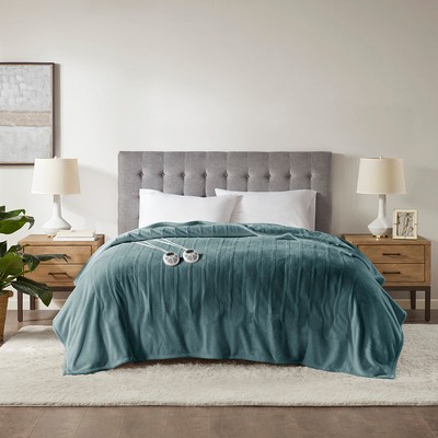 Olliix Plush Heated Blanket Teal