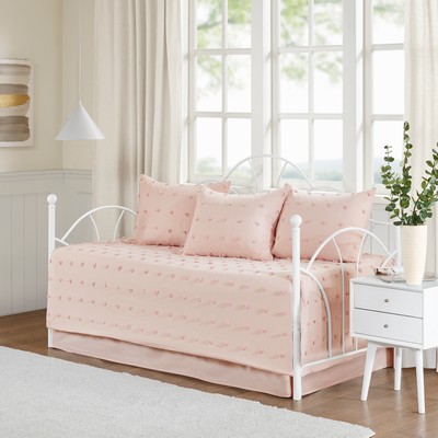 Olliix Brooklyn Cotton Jacquard Daybed Set Pink