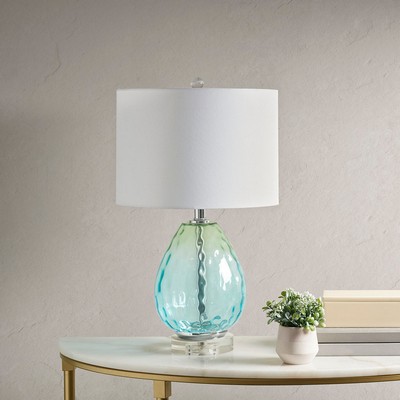 Olliix Borel Ombre Glass Table Lamp Blue