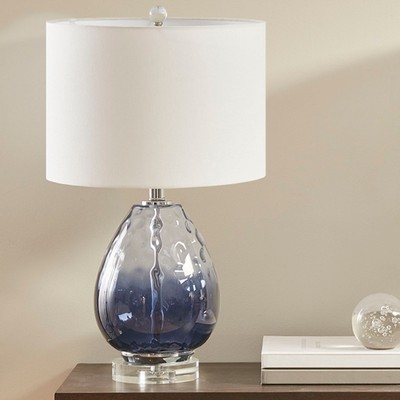 Olliix Borel Ombre Glass Table Lamp Dark Blue