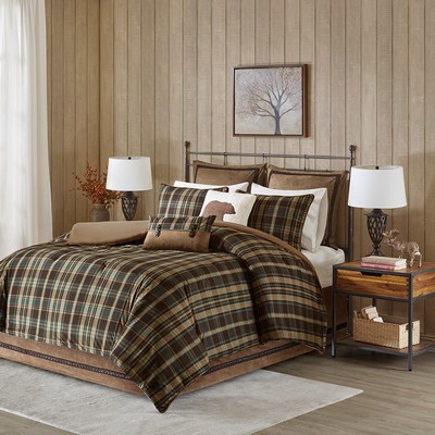 Olliix Hadley Plaid Oversized Cozy Spun Comforter Set Multi