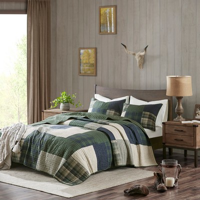 Olliix Mill Creek Oversized Cotton Quilt Set Green