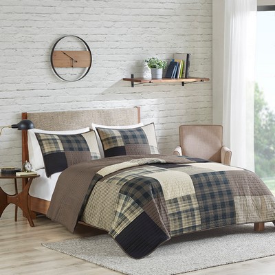 Olliix Winter Hills Oversized Cotton Quilt Set Tan