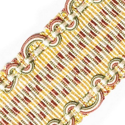 Scalamandre Trim SAFARI BRAID ROSE/GOLD/GREEN