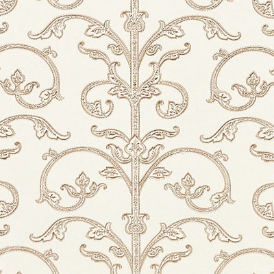 Scalamandre Wallcoverings SAXONY SCROLL WALLCOVERING LATTE