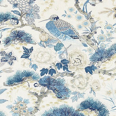 Scalamandre SHENYANG LINEN PRINT PORCELAIN