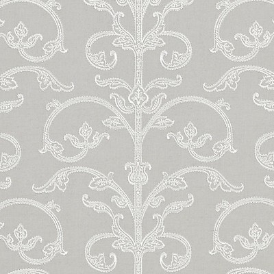 Scalamandre Wallcoverings SAXONY SCROLL WALLCOVERING STEEL