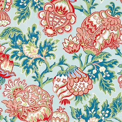 Scalamandre CANTERBURY LINEN PRINT AQUAMARINE