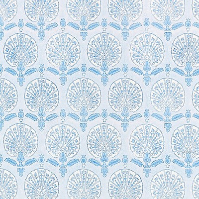 Scalamandre Wallcoverings KARANFIL BLOCK PRINT WALLPAPER SKY