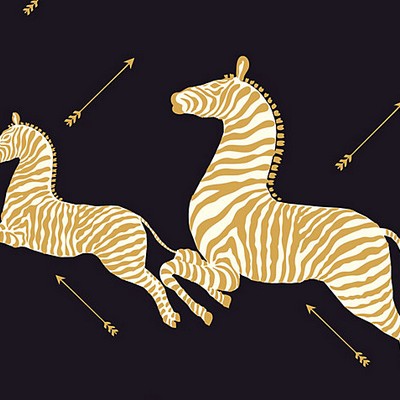 Scalamandre Wallcoverings ZEBRAS - VINYL BLACK