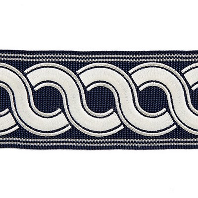 Scalamandre Trim GUILLOCHE EMBROIDERED TAPE INDIGO