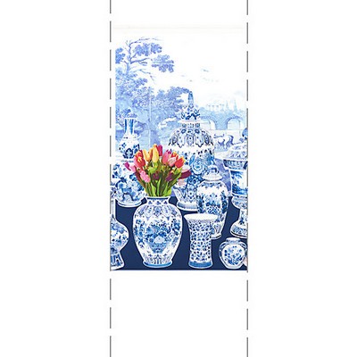 Scalamandre Wallcoverings GARNITURE SCENIC - TULIPS BLUE - LEFT PANEL