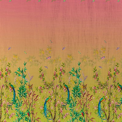 Scalamandre Wallcoverings RESPLENDENT QUETZAL - PANEL SALMON BLUSH SUNRISE