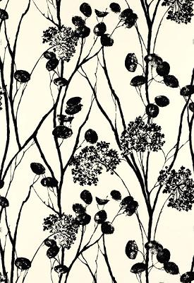 Schumacher Wallpaper MOONPENNIES BLACK & IVORY