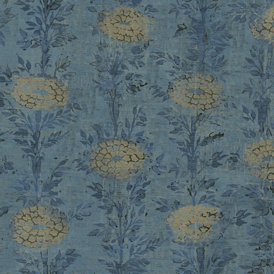 York Wallcovering French Marigold Wallpaper Blue, Gold