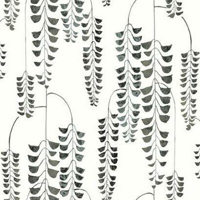 York Wallcovering Deco Wisteria Wallpaper Black/Metallic