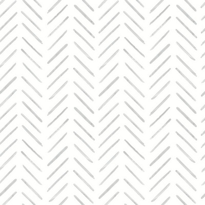 York Wallcovering Painted Herringbone Wallpaper Gray