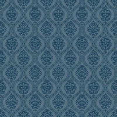 York Wallcovering Petite Ogee Wallpaper Navy