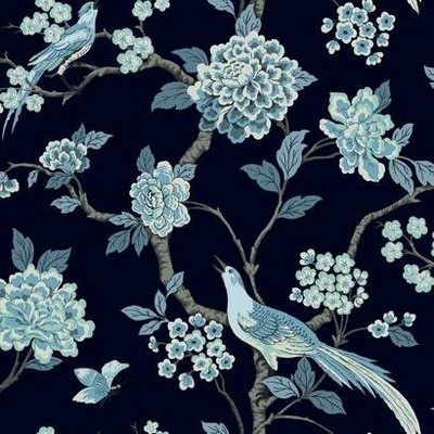 York Wallcovering Fanciful Wallpaper Navy