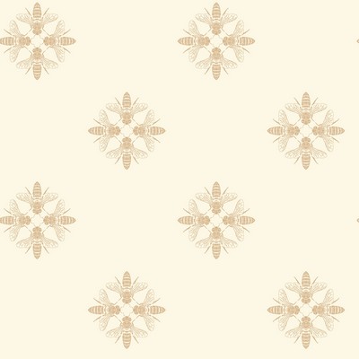 York Wallcovering Honey Bee Wallpaper Gold/Cream