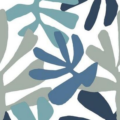 York Wallcovering Kinetic Tropical Peel and Stick Wallpaper Blue/Gray