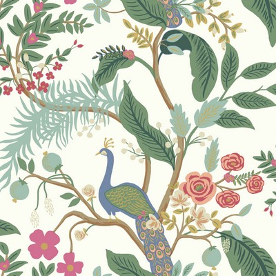 York Wallcovering Peacock Wallpaper Periwinkle