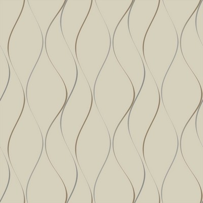 York Wallcovering Wavy Stripe Wallpaper beige, metallic gold, metallic silver