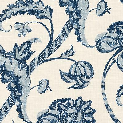 Schumacher Fabric VALLIER VINE INDIGO