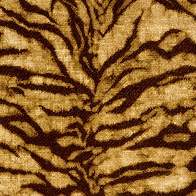 Schumacher Fabric TIGRE LINEN PRINT GOLDEN BROWN