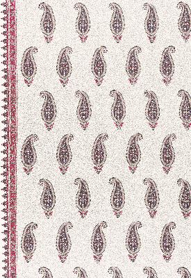 Schumacher Fabric LINDIENNE ROUGE/NOIR