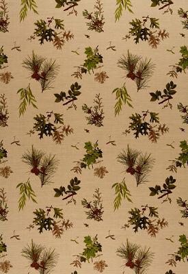 Schumacher Fabric WOODLANDS PINE LICHEN ON NATURAL