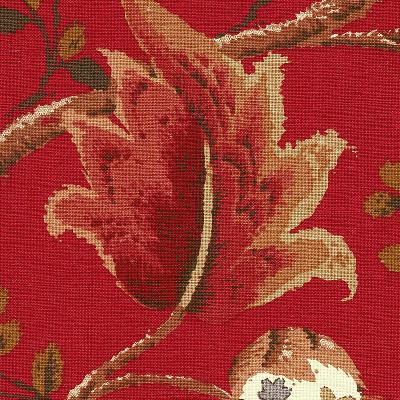 Schumacher Fabric FOX HOLLOW TOMATO AND BRASS