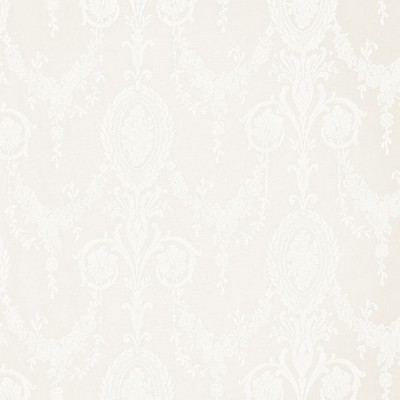 Schumacher Fabric JACQUARD MADRAS IVORY