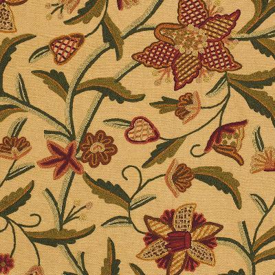 Schumacher Fabric SOMERSET CREWEL RED/GREEN