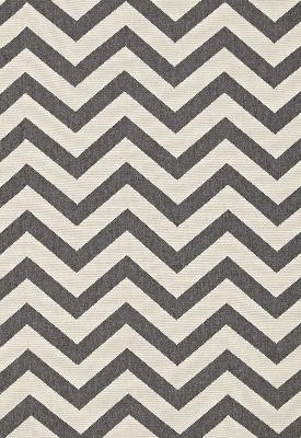 Schumacher Fabric ANTIBES CHEVRON OXFORD GREY