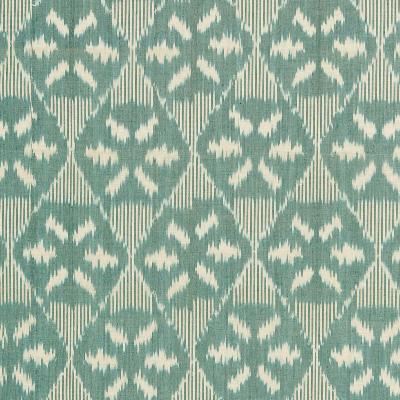 Schumacher Fabric DARJEELING COTTON IKAT PEACOCK