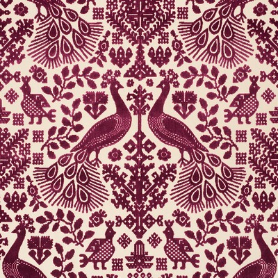 Schumacher Fabric PAVONE VELVET GARNET