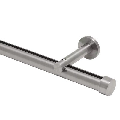 Aria Metal Single Rod Wall Mount with 3 1/2 in Projection Brushed Nickel Brushed Nickel