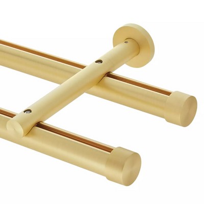 Aria Metal Double Rod Wall Mount  192 in Satin Gold Satin Gold