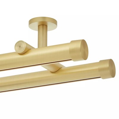 Aria Metal Double Rod Ceiling Mount  72 in Satin Gold Satin Gold