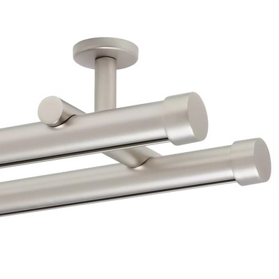 Aria Metal Double Rod Ceiling Mount  144 in Satin Nickel Satin Nickel