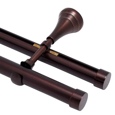 Aria Metal Mixed Double Rod Wall Mount  192 in Oil Rubbed Bronze Oil Rubbed Bronze