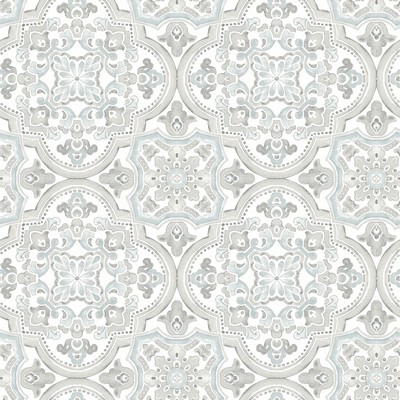 Brewster Wallcovering Concord Aqua Medallion Wallpaper Aqua