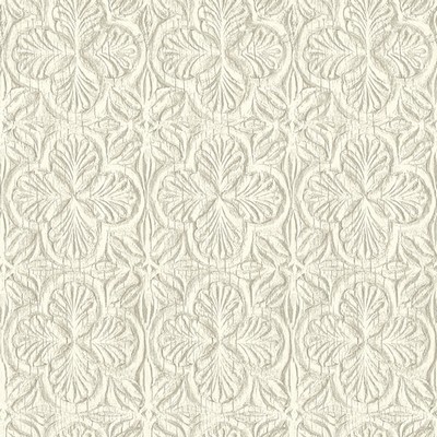 Brewster Wallcovering Karachi White Wooden Damask Wallpaper White