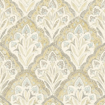 Brewster Wallcovering Mimir Mustard Quilted Damask Wallpaper Mustard