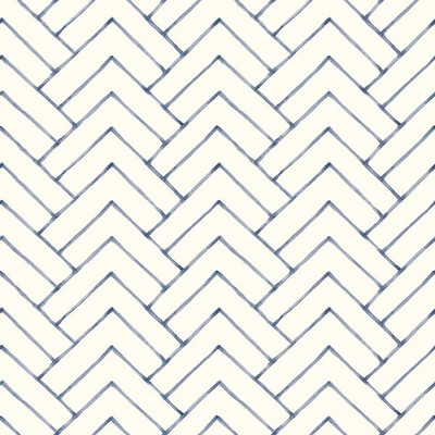 Brewster Wallcovering Oswin Navy Tiered Herringbone Wallpaper Navy