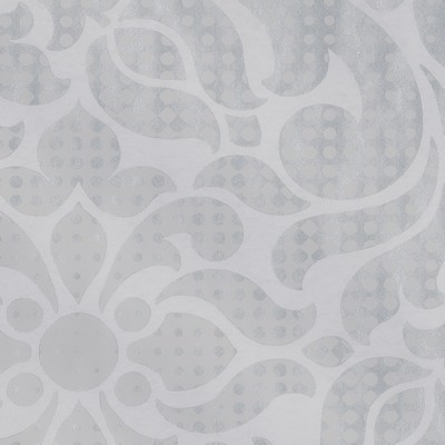 Brewster Wallcovering Leanne Grey Metallic Dot Medallion Wallpaper Grey